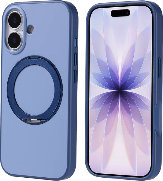 Rengareng iPhone 17 Kılıf M-Safe Şarj Özellikli Standlı Mnc Proton Silikon Kapak - Lacivert