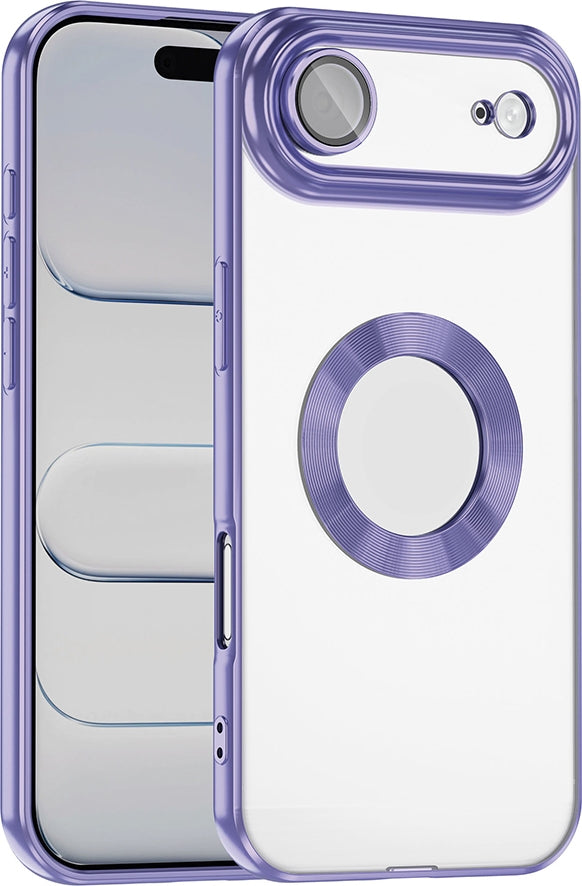 Rengareng iPhone 17 Air Kılıf Kamera Korumalı Logo Gösteren Zore Omega Kapak - Lila