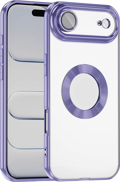 Rengareng iPhone 17 Air Kılıf Kamera Korumalı Logo Gösteren Zore Omega Kapak - Lila