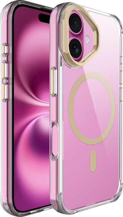 Rengareng iPhone 17 Kılıf M-Safe Şarj Özellikli Airbagli Kamera Standlı Zore Azor Kapak - Lacivert