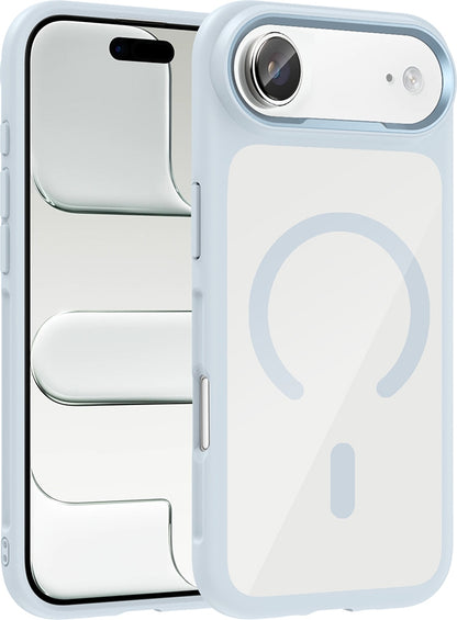 Rengareng iPhone 17 Air Kılıf M-Safe Şarj Özellikli Metal Kamera Çerçeveli Zore Tiko Kapak - Mavi