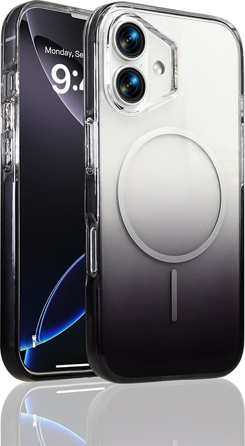 Rengareng iPhone 17 Kılıf M-Safe Şarj Özellikli Zore Septik Silikon Kapak - Siyah