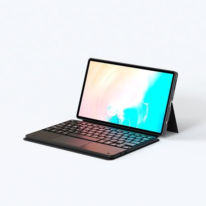 Rengareng Galaxy Tab S11 Zore Border Keyboard Bluetooh Bağlantılı Standlı Klavyeli Tablet Kılıfı - Siyah