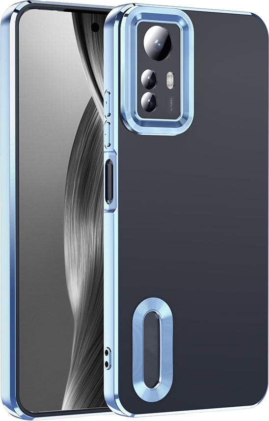 Rengareng Redmi Note 12S Kılıf Kamera Korumalı Logo Gösteren Zore Omega Kapak - Lacivert