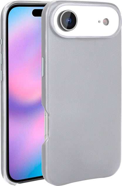 Rengareng iPhone 17 Air Kılıf M-Safe Şarj Özellikli Pu Deri Görünümlü Mnc Kupra Kapak - Gri