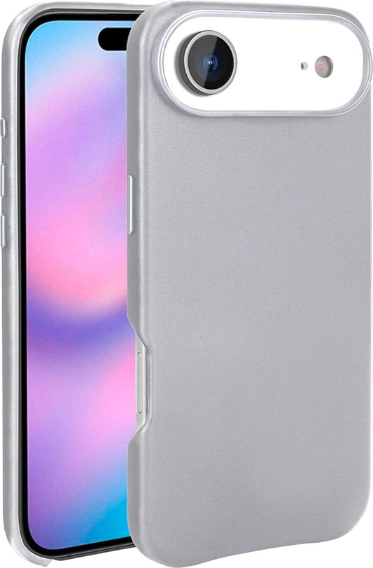 Rengareng iPhone 17 Air Kılıf M-Safe Şarj Özellikli Pu Deri Görünümlü Mnc Kupra Kapak - Gri