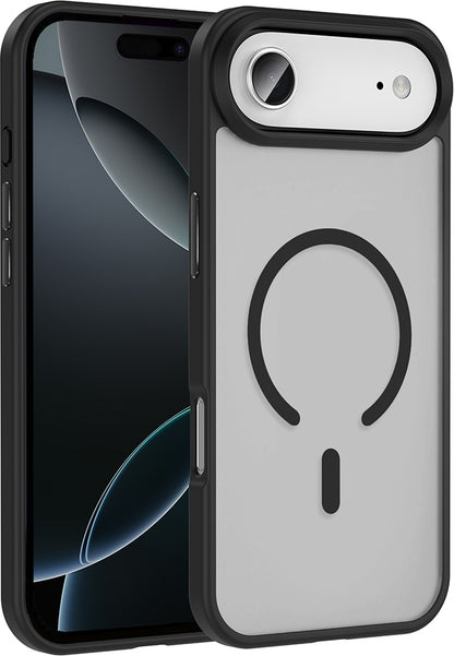 Rengareng iPhone 17 Air Kılıf M-Safe Şarj Özellikli Mat Arka Yüzey Mnc Sio Kapak - Siyah