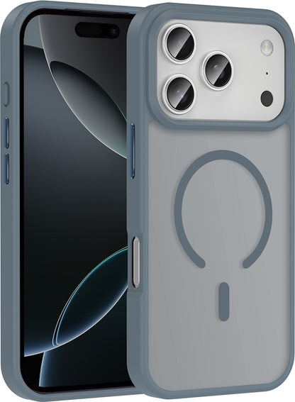 Rengareng iPhone 17 Pro Kılıf M-Safe Şarj Özellikli Mat Arka Yüzey Mnc Sio Kapak - Desert Titanyum