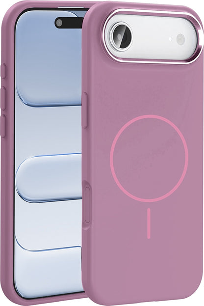 Rengareng iPhone 17 Air Kılıf M-Safe Şarj Özellikli Metal Kamera Çerçeveli Zore Edi Silikon Kapak - Mor