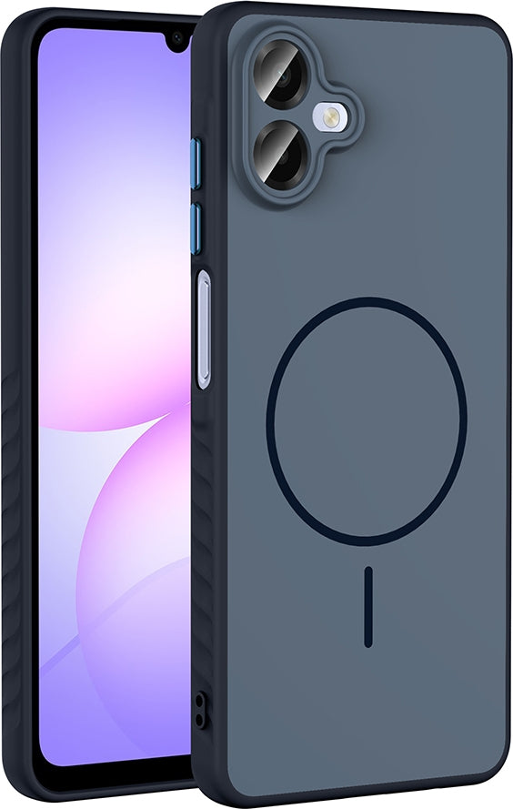 Rengareng Galaxy A07 Kılıf M-Safe Şarj Özellikli Zore Tea Kapak - Lacivert