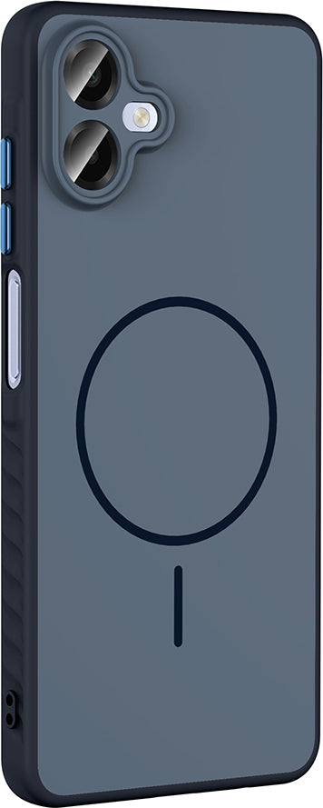 Rengareng Galaxy A07 Kılıf M-Safe Şarj Özellikli Zore Tea Kapak - Lacivert