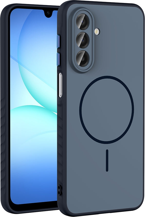 Rengareng Galaxy A17 Kılıf M-Safe Şarj Özellikli Zore Tea Kapak - Lacivert