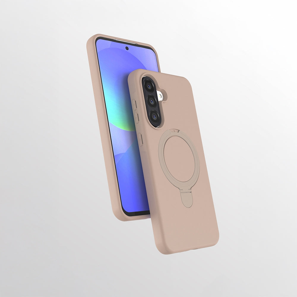 Rengareng Galaxy A56 Kılıf M-Safe Şarj Özellikli Standlı Mnc Samara Kapak - Desert Gold