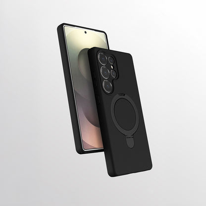 Rengareng Galaxy S25 Ultra Kılıf M-Safe Şarj Özellikli Standlı Mnc Samara Kapak - Siyah