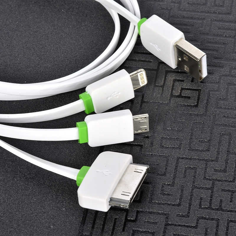 Rengareng Beyaz High Speed 3 In 1 Lightning Micro Type-C USB Kablo