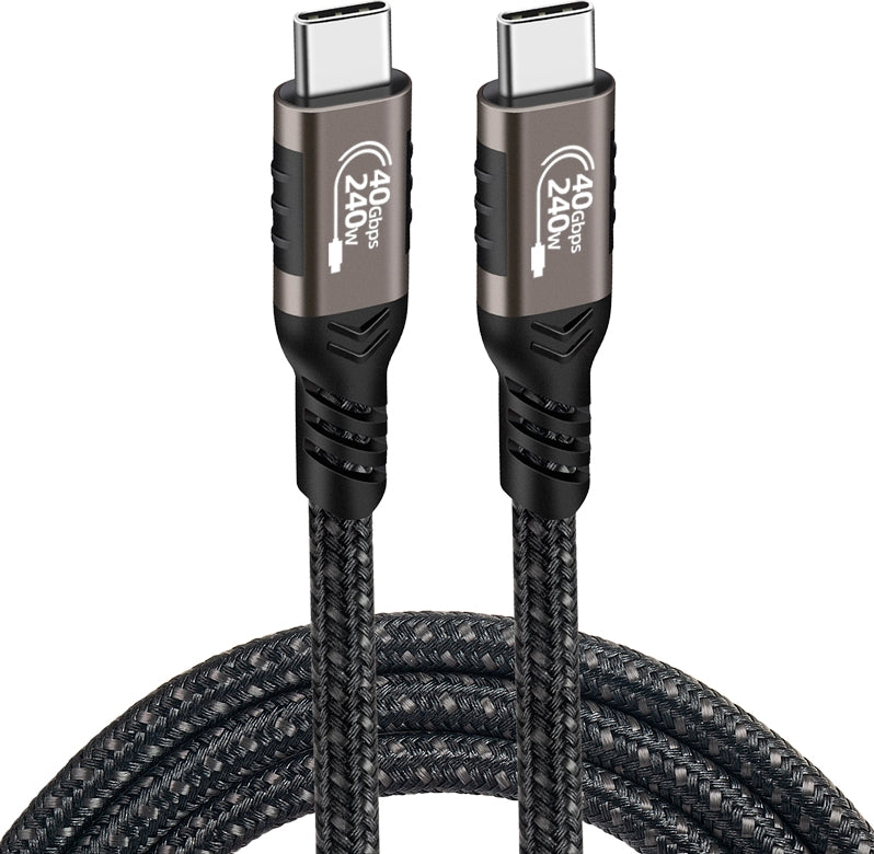 Rengareng Siyah QG01 Type-C To Type-C Usb4 Pd Data Kablosu 240W 40GBPS 8K@60Hz 0.5 Metre