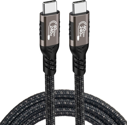 Rengareng Siyah QG01 Type-C To Type-C Usb4 Pd Data Kablosu 240W 40GBPS 8K@60Hz 0.5 Metre