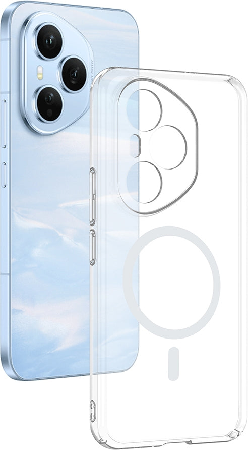 Rengareng Honor 400 Pro Kamera Korumalı M-Safe Şarj Özellikli Şeffaf Zore London Silikon Kapak - Şeffaf
