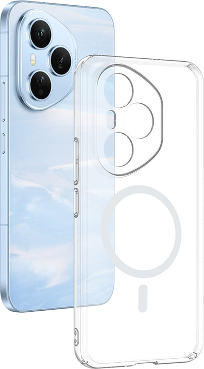 Rengareng Honor 400 Pro Kamera Korumalı M-Safe Şarj Özellikli Şeffaf Zore London Silikon Kapak - Şeffaf