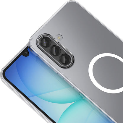 Rengareng Galaxy A17 Kamera Korumalı M-Safe Şarj Özellikli Şeffaf Zore London Silikon Kapak - Şeffaf