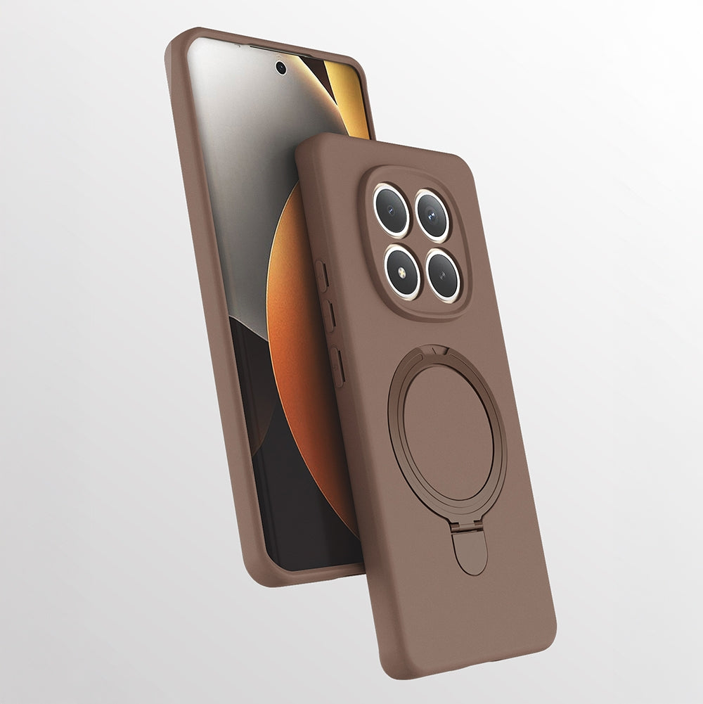 Rengareng Redmi Note 15 Pro Kılıf M-Safe Şarj Özellikli Standlı Zore Samara Kapak - Desert Gold