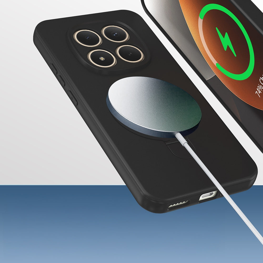 Rengareng Redmi Note 15 Pro Kılıf M-Safe Şarj Özellikli Standlı Zore Samara Kapak - Desert Gold