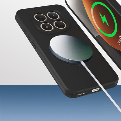 Rengareng Redmi Note 15 Pro Kılıf M-Safe Şarj Özellikli Standlı Zore Samara Kapak - Desert Gold