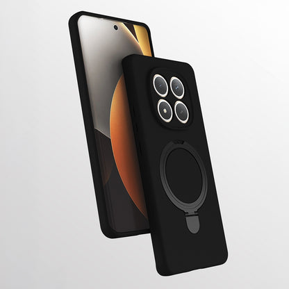 Rengareng Redmi Note 15 5g Kılıf M-Safe Şarj Özellikli Standlı Zore Samara Kapak - Siyah