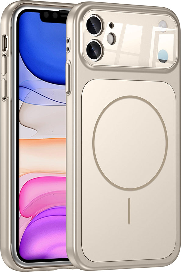 Rengareng iPhone 11 Kılıf Zore M-Safe Şarj Özellikli Kamera Korumalı Formen Kapak - Gri
