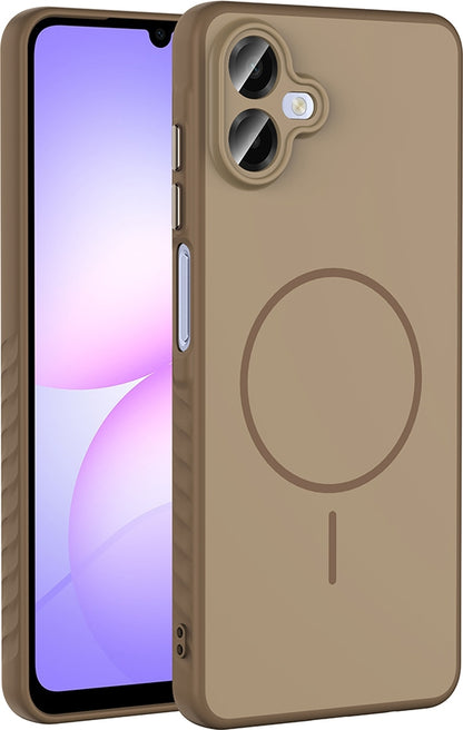 Rengareng Galaxy A07 Kılıf M-Safe Şarj Özellikli Zore Tea Kapak - Gold