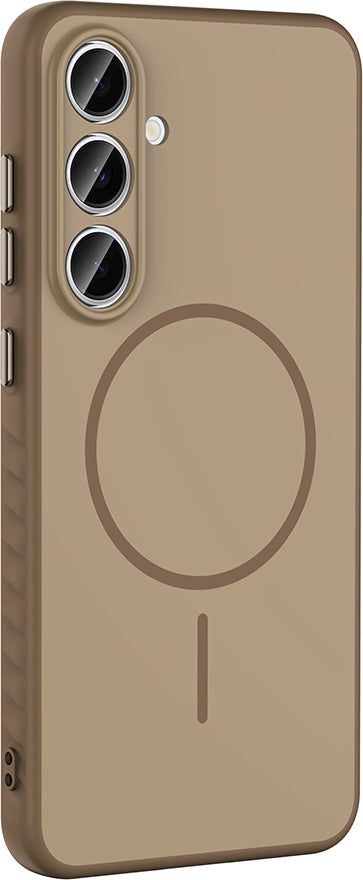 Rengareng Galaxy S25 Fe Kılıf M-Safe Şarj Özellikli Zore Tea Kapak - Gold