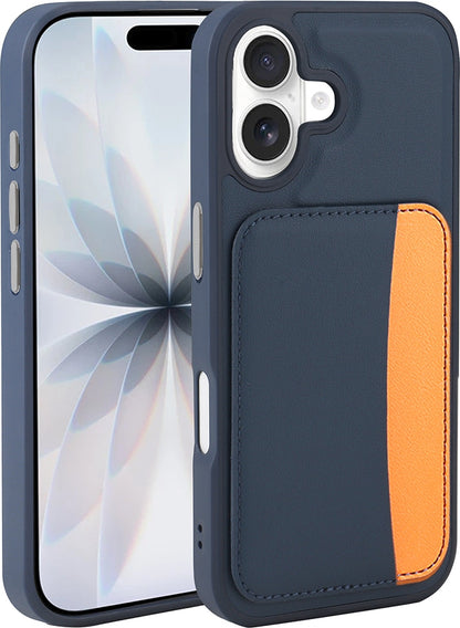 Rengareng iPhone 16 Kılıf Kartlıklı Zore X-Kart Silikon Kapak - Kahverengi