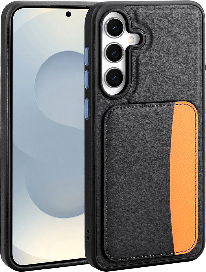Rengareng Galaxy A26 Kılıf Kartlıklı Zore X-Kart Silikon Kapak - Siyah
