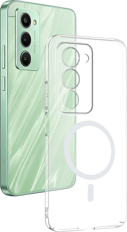 Rengareng Redmi 15 Kamera Korumalı M-Safe Şarj Özellikli Şeffaf Zore London Silikon Kapak - Şeffaf