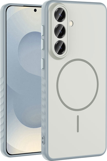 Rengareng Galaxy A57 Kılıf M-Safe Şarj Özellikli Zore Tea Kapak - Gümüş