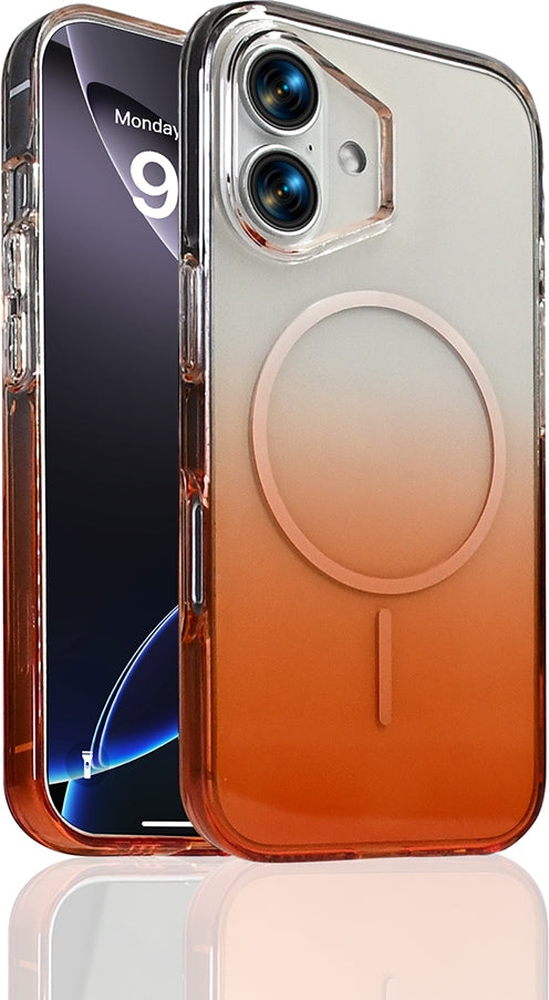 Rengareng iPhone 17 Kılıf M-Safe Şarj Özellikli Zore Septik Silikon Kapak - Turuncu