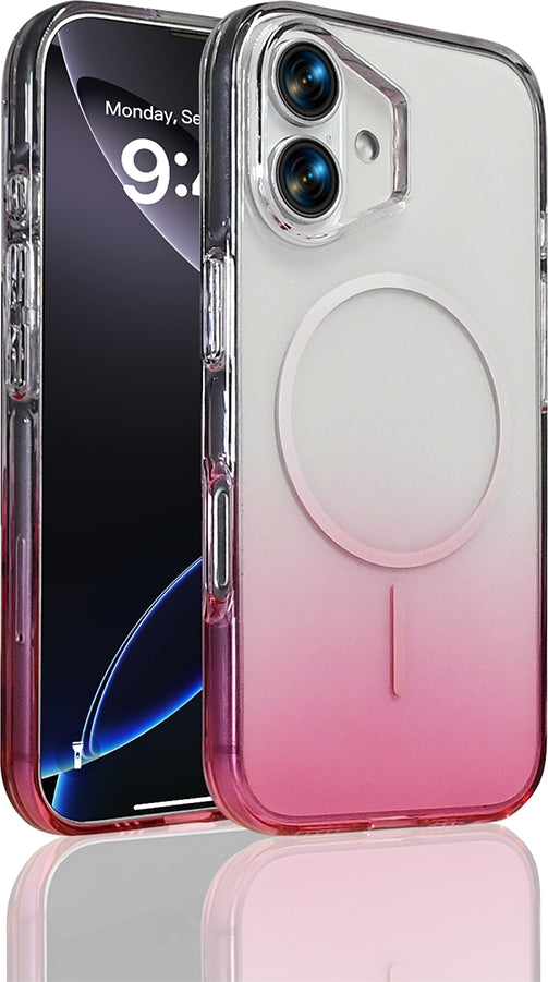 Rengareng iPhone 17 Kılıf M-Safe Şarj Özellikli Zore Septik Silikon Kapak - Pembe