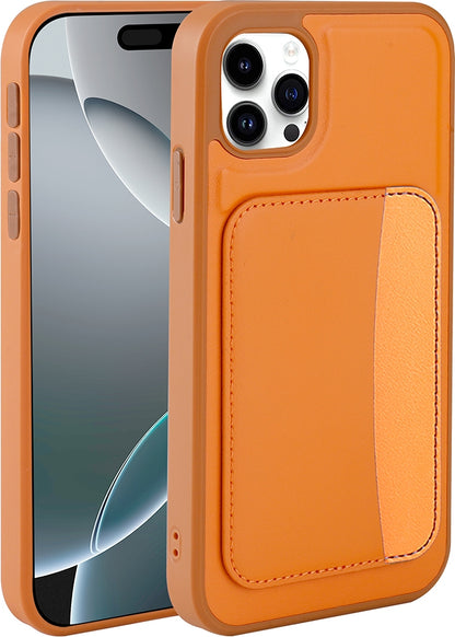 Rengareng iPhone 11 Kılıf Kartlıklı Zore X-Kart Silikon Kapak - Turuncu