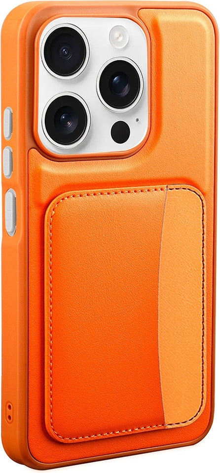 Rengareng Redmi 15C Kılıf Kartlıklı Zore X-Kart Silikon Kapak - Turuncu