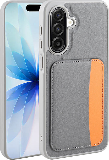 Rengareng Galaxy A17 Kılıf Kartlıklı Zore X-Kart Silikon Kapak - Koyu Gri