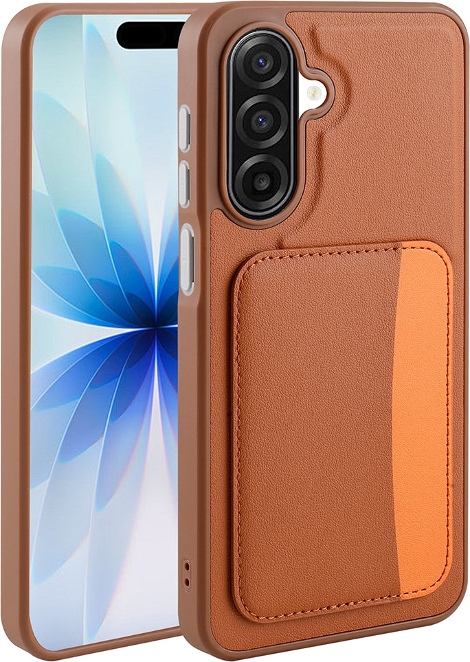 Rengareng Galaxy A17 Kılıf Kartlıklı Zore X-Kart Silikon Kapak - Koyu Gri