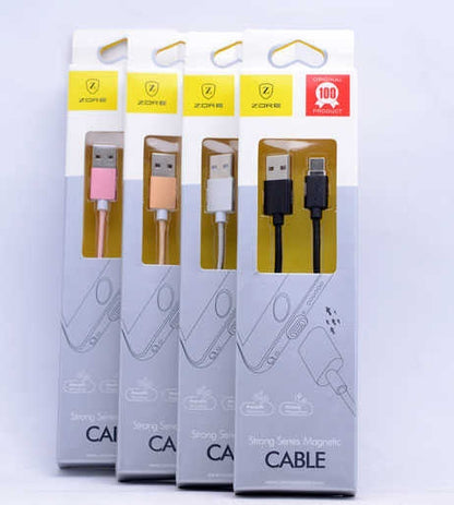 Rengareng Siyah Metal Manyetic Uçlu Lightning USB Kablo
