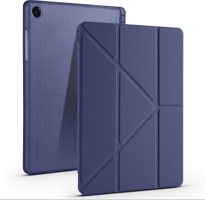 Rengareng Galaxy Tab A11 Plus Kılıf Zore Tri Folding Kalem Bölmeli Standlı Kılıf - Lacivert