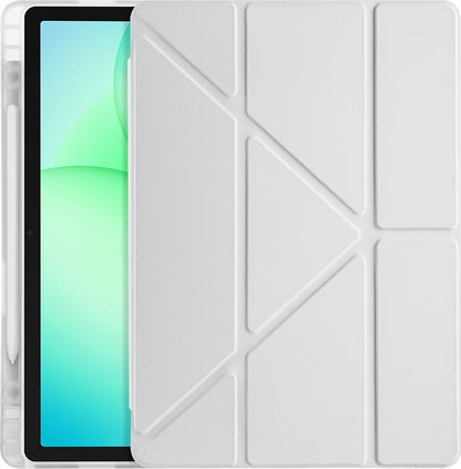 Rengareng Galaxy Tab A11 Plus Kılıf Zore Tri Folding Kalem Bölmeli Standlı Kılıf - Lacivert