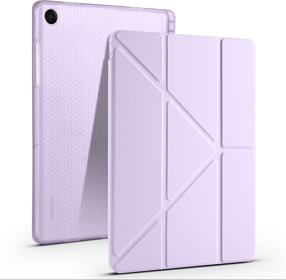 Rengareng Galaxy Tab A11 Plus Kılıf Zore Tri Folding Kalem Bölmeli Standlı Kılıf - Lila