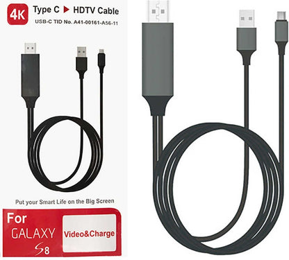 Rengareng Siyah Type-C HDMI Kablo Kırmızı Kutulu