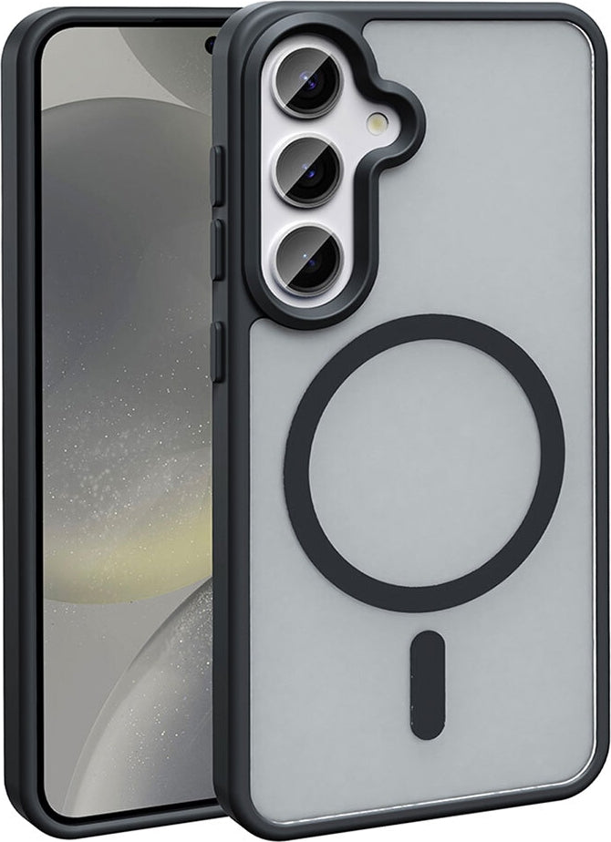 Rengareng Galaxy S25 Plus Kılıf M-Safe Şarj Özellikli Mat Arka Yüzey Mnc Sio Kapak - Rose Gold