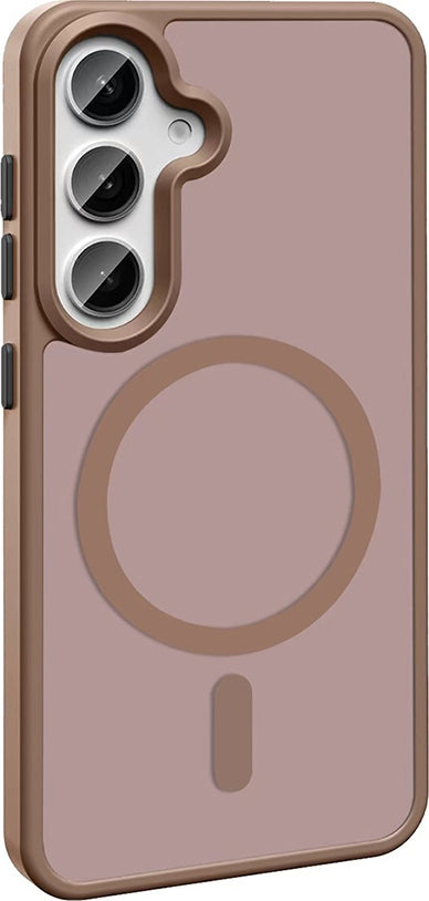 Rengareng Galaxy S25 Plus Kılıf M-Safe Şarj Özellikli Mat Arka Yüzey Mnc Sio Kapak - Rose Gold