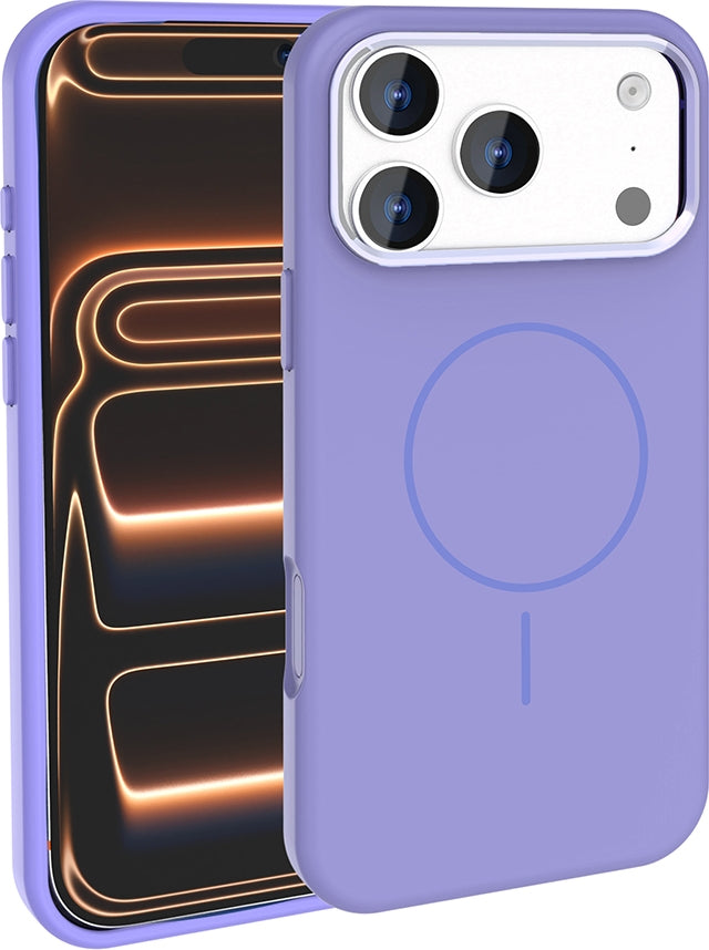 Rengareng iPhone 17 Pro Max Kılıf M-Safe Şarj Özellikli Metal Kamera Çerçeveli Mnc Edi Silikon Kapak - Lila