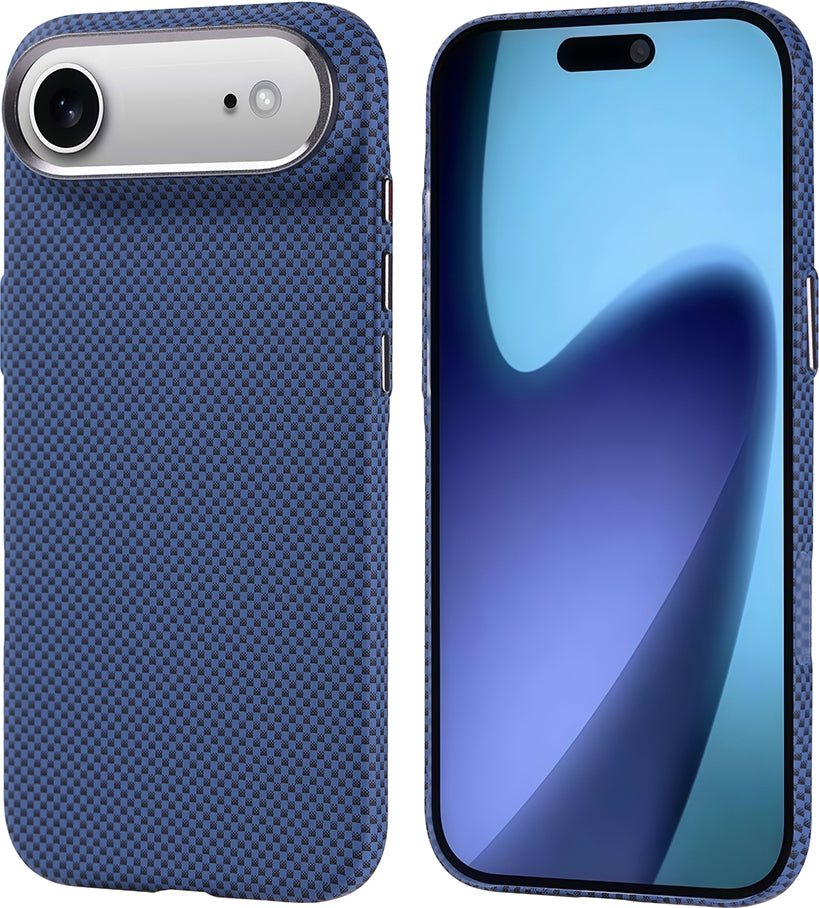 Rengareng iPhone 17 Air Kılıf M-Safe Şarj Özellikli Karbon Fiber Görünümlü Mnc Nekst Kapak - Lacivert